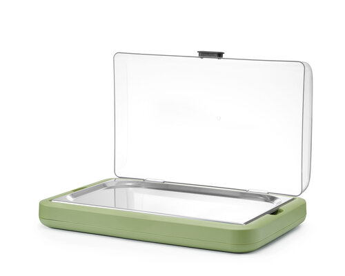 M&T Cooling display Uniq green finish with clear lid made of ABS