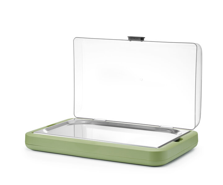 M&T Vitrine réfrigérée Uniq couleur verte avec couvercle transparent ABS