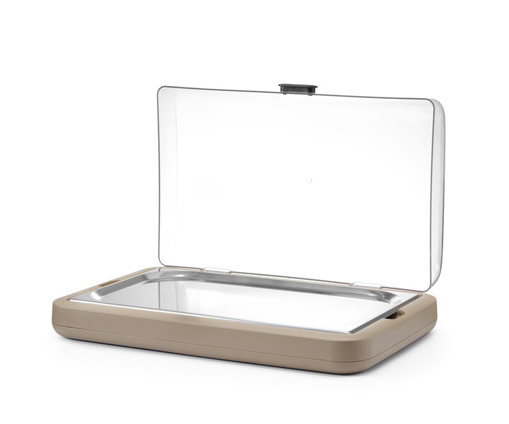 M&T Vitrine réfrigérée Uniq couleur taupe avec couvercle transparent ABS