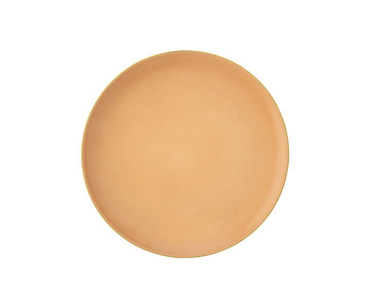 PORCEL  Flat plate  Ø 27 cm " Apricot gold " Coupe shape