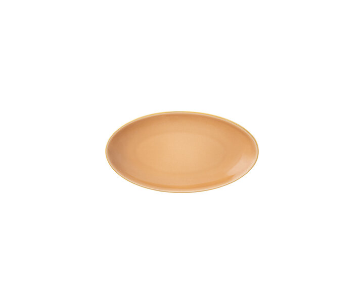 PORCEL  Plat ovale 20 x 11 cm  " Apricot gold "