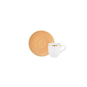 PORCEL  Ensemble tasse 11 cl et soucoupe Ø 12 cm  " Apricot gold "