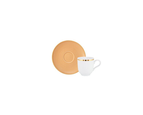 PORCEL  Cup 11 cl & saucer Ø 12 cm  " Apricot gold "