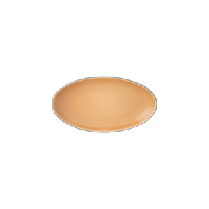 PORCEL  Plat ovale 20 x 11 cm  " Apricot Platinum "