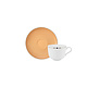 PORCEL  Ensemble tasse 28 cl et soucoupe Ø 15 cm  " Apricot Platinum  "