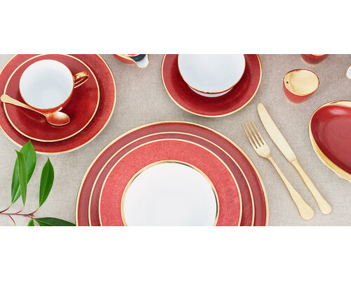 PORCEL  Assiette plate Ø 28 cm " Rouge " avec aile large