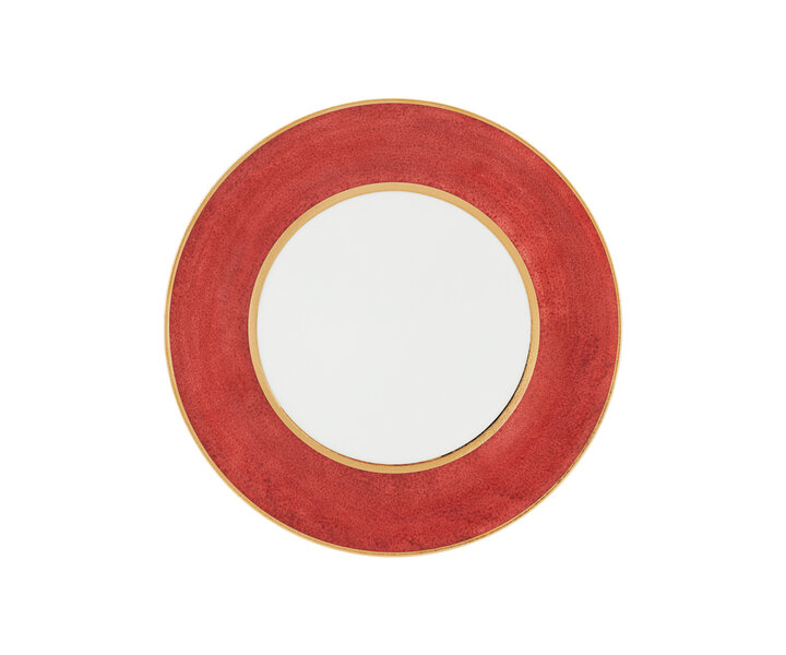 PORCEL  Flat plate Ø 28 cm " Rouge " with large rim