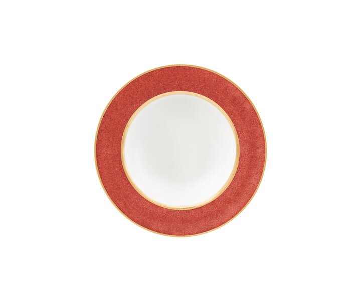 PORCEL  Assiette creuse Ø 23 cm " Rouge " avec aile large