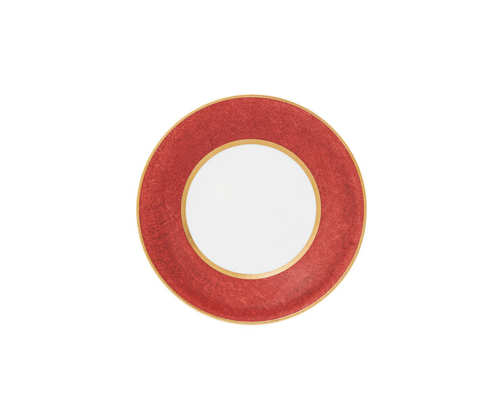 PORCEL  Assiette plate  Ø 22 cm " Rouge " avec aile large