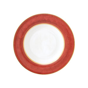 PORCEL  Deep gourmet plate Ø 28 cm " Rouge " with large rim