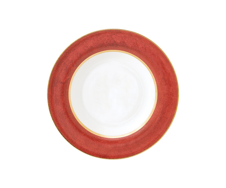 PORCEL  Deep gourmet plate Ø 28 cm " Rouge " with large rim