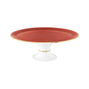 PORCEL  Cake & pie footed stand 31 cm  " Rouge "
