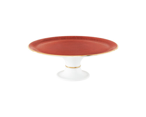 PORCEL  Cake & pie footed stand 31 cm  " Rouge "