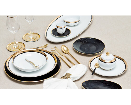 PORCEL  Oval platter 52 x 24 cm " Saturn Gold "   XXL