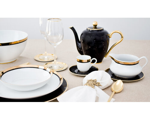 PORCEL  Plat ovale 52 x 24 cm " Saturn Gold "   XXL