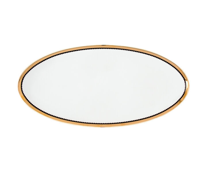 PORCEL  Plat ovale 52 x 24 cm " Saturn Gold "   XXL