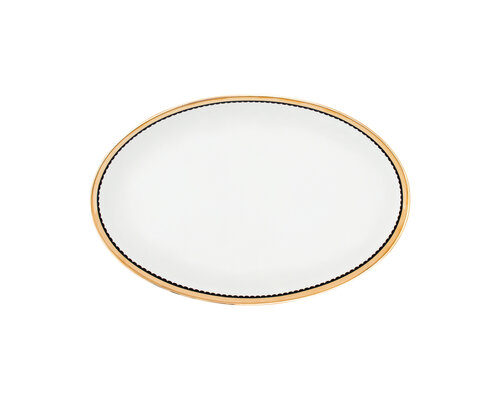 PORCEL  Oval platter 32 x 21 cm " Saturn Gold "