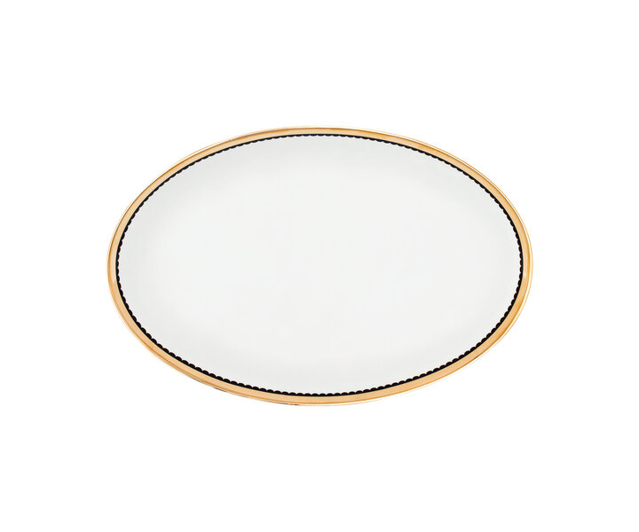 PORCEL  Oval platter 32 x 21 cm " Saturn Gold "