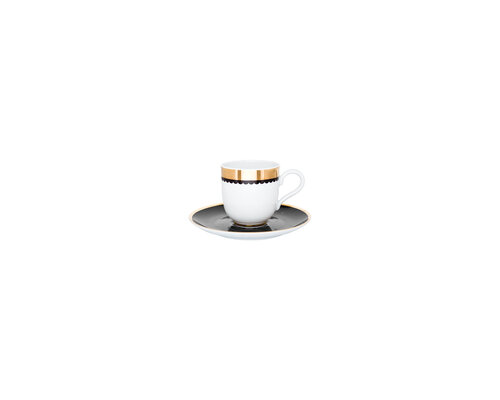 PORCEL  Ensemble tasse 11 cl et soucoupe  " Saturn Gold "