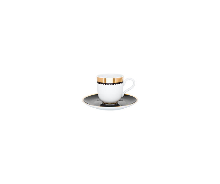 PORCEL  Cup 11 cl with saucer " Saturn Gold "