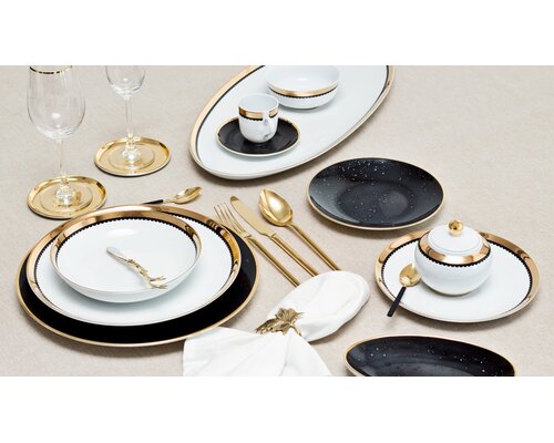 PORCEL  Sucrier 29 cl avec couvercle  " Saturn Gold "