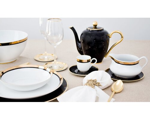 PORCEL  Sucrier 29 cl avec couvercle  " Saturn Gold "