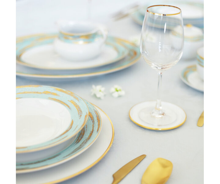 PORCEL  Flat plate Ø 27 cm " Louise Lotus "