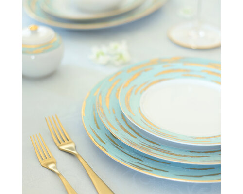 PORCEL  Assiette ovale 35 x 26 cm " Louise Lotus"