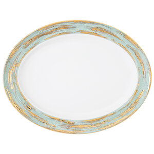 PORCEL  Oval plate 35 x 26 cm " Louise Lotus "