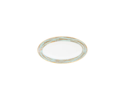 PORCEL  Plat ovale 20 x 11 cm  " Louise Lotus"