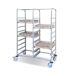 PUJADAS Mobile rack for 2 x 9 dishwashing racks
