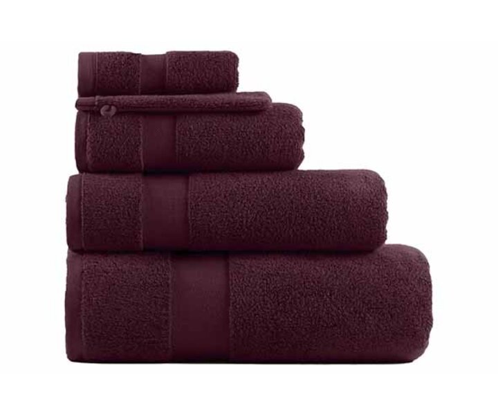 M&T Serviette d'invité  50 x 30  cm " Burgundy " ensemble de 4 serviettes