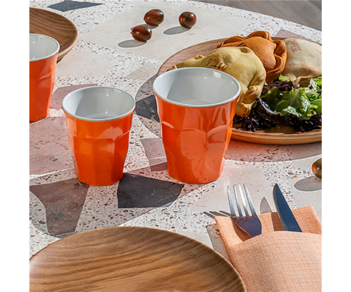 Goblet 18 cl orange stackable melamine
