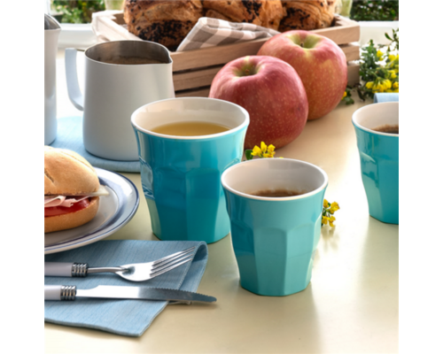 M&T Beker 18 cl  azuur blauw stapelbaar melamine