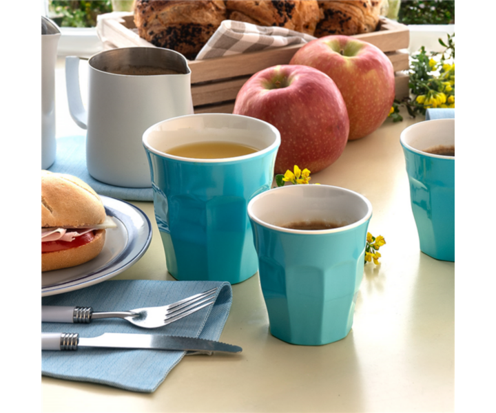 M&T Beker 18 cl  azuur blauw stapelbaar melamine