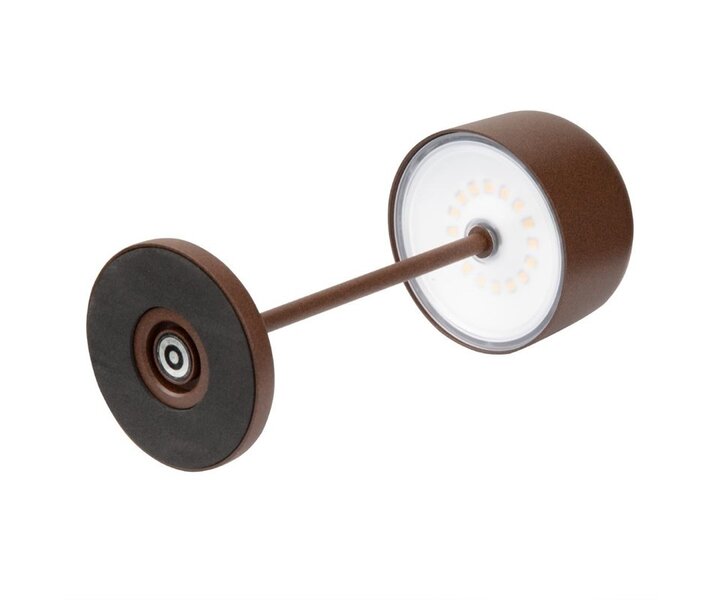 M&T Lampe de table rechargable " IBIZA  "  marron hauteur 20 cm