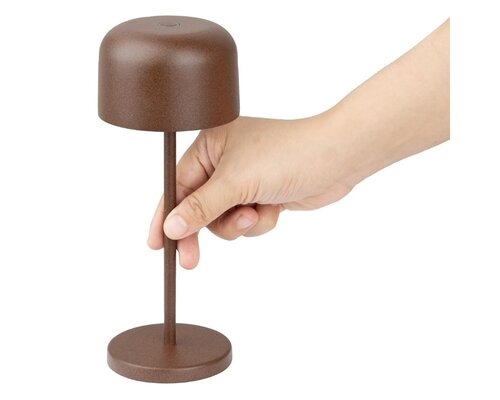 M&T Tafellamp oplaadbaar " IBIZA  " bruin hoogte 20 cm