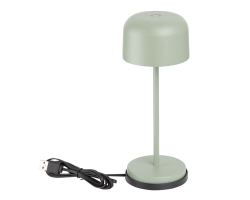 M&T Tafellamp oplaadbaar " IBIZA  " munt groen  hoogte 20 cm