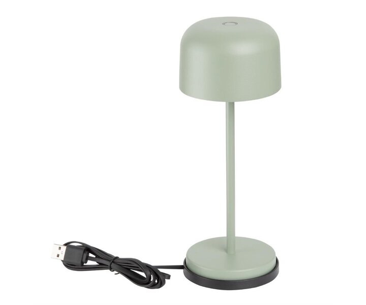 M&T Tafellamp oplaadbaar " IBIZA  " munt groen  hoogte 20 cm