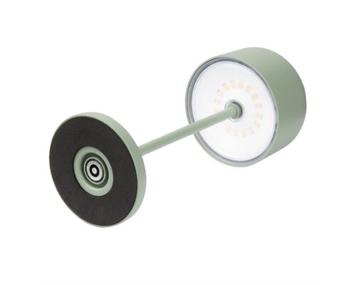 M&T Tafellamp oplaadbaar " IBIZA  " munt groen  hoogte 20 cm