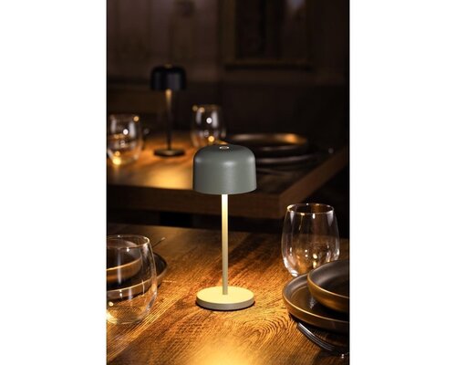 M&T Lampe de table rechargable " IBIZA  "  couleur verte hauteur 20 cm