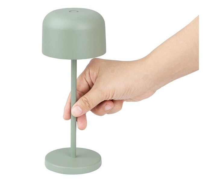 M&T Tafellamp oplaadbaar " IBIZA  " munt groen  hoogte 20 cm
