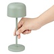 M&T Tafellamp oplaadbaar " IBIZA  " munt groen  hoogte 20 cm