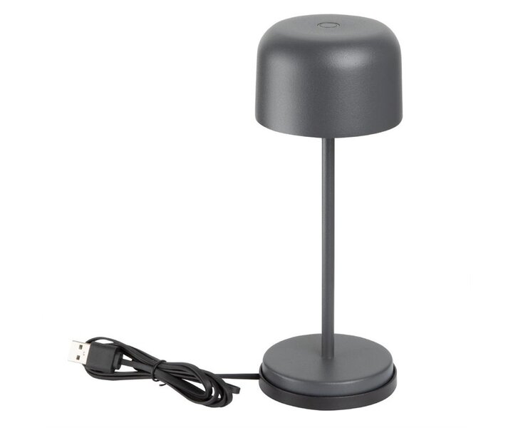 M&T Table lamp rechargable  "  IBIZA " grey height 20 cm