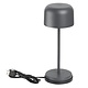 M&T Table lamp rechargable  "  IBIZA " grey height 20 cm