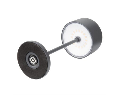 M&T Tafellamp oplaadbaar " IBIZA  " antraciet grijs  hoogte 20 cm