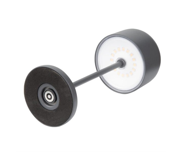 M&T Tafellamp oplaadbaar " IBIZA  " antraciet grijs  hoogte 20 cm