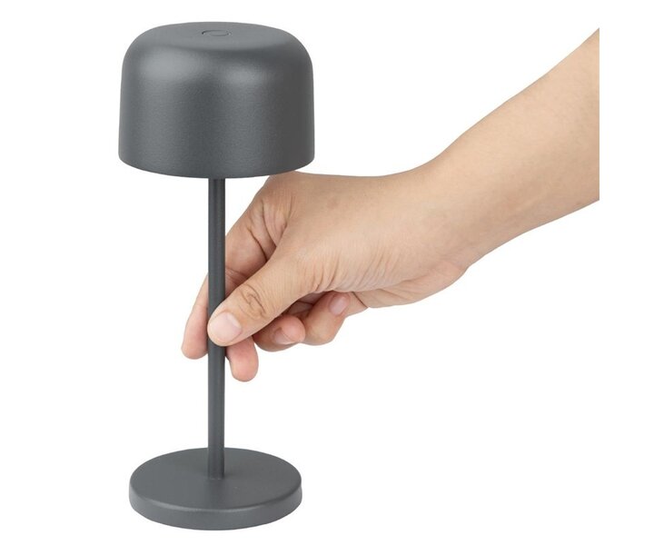 M&T Table lamp rechargable  "  IBIZA " grey height 20 cm