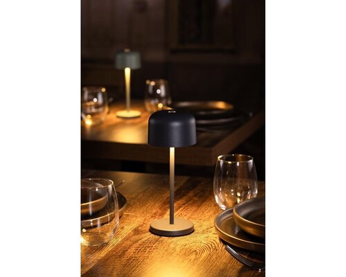 M&T Table lamp rechargable  "  IBIZA " grey height 20 cm