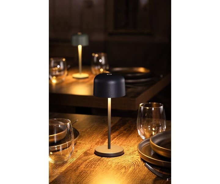 M&T Table lamp rechargable  "  IBIZA " grey height 20 cm